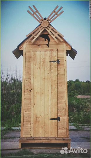 Уличный туалет с декором ечл 148