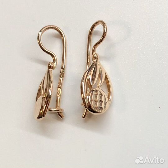Золотые серьги 583 пробы СССР