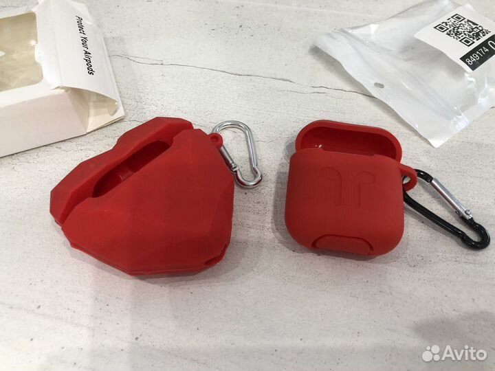Чехол сердце для наушников airpods 1 и 2