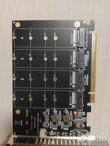 Адаптер на 4 nvme диска pci e 16x