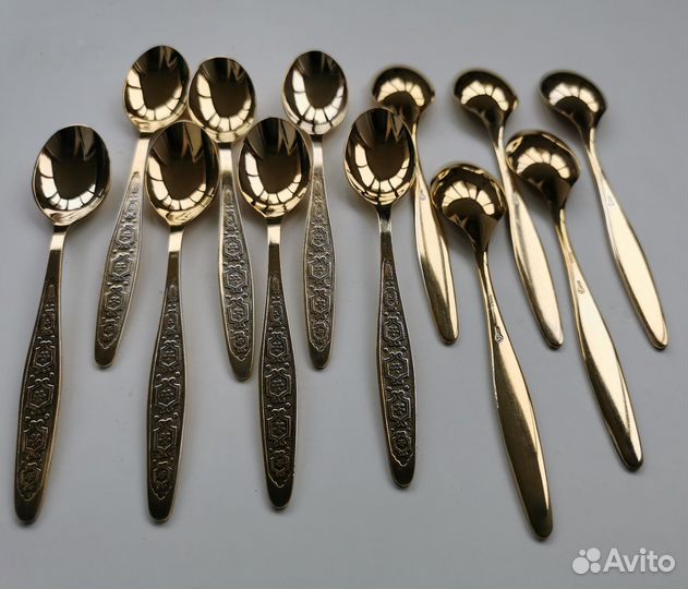 Ложки мельхиор Кольчугино СССР позолоченны полност
