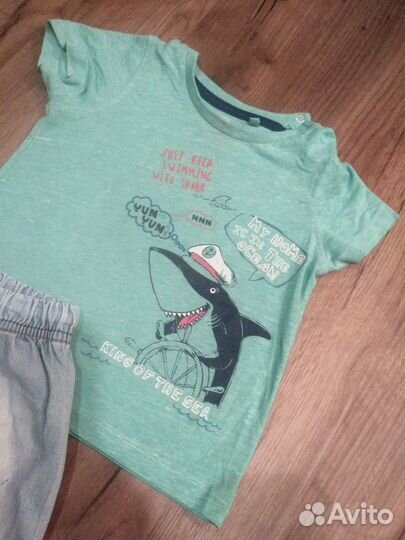 Футболка и шорты на малыша размер 86