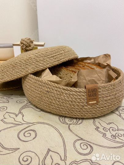 Корзина для хранения из джута зигзаг, хлебница