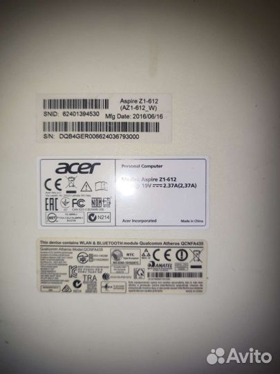 Моноблок acer aspire z1-612