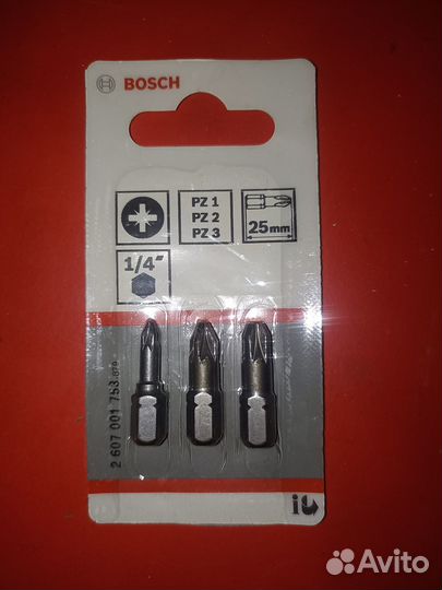 Набор бит bosch PZ/1/2/3 25мм хн, уп.3шт