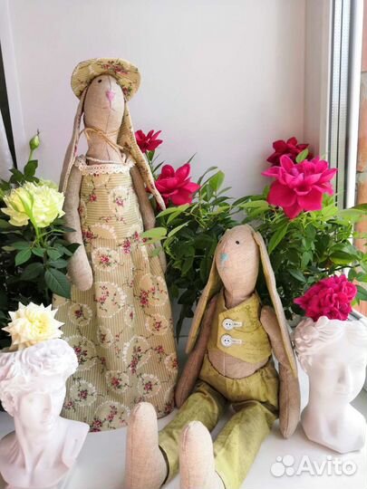 Кукла Зайцы тильда ручной работы