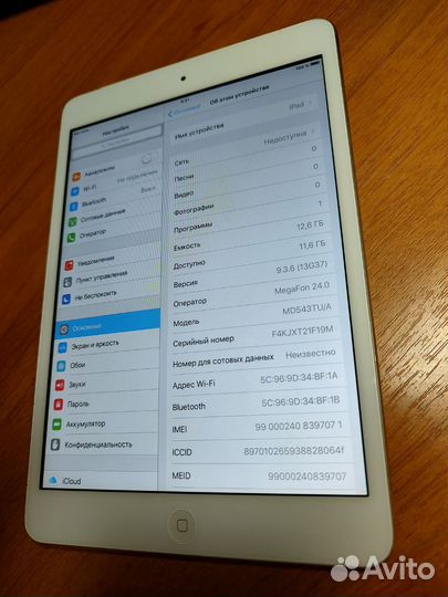 iPad mini 16gb wi-fi + cellular