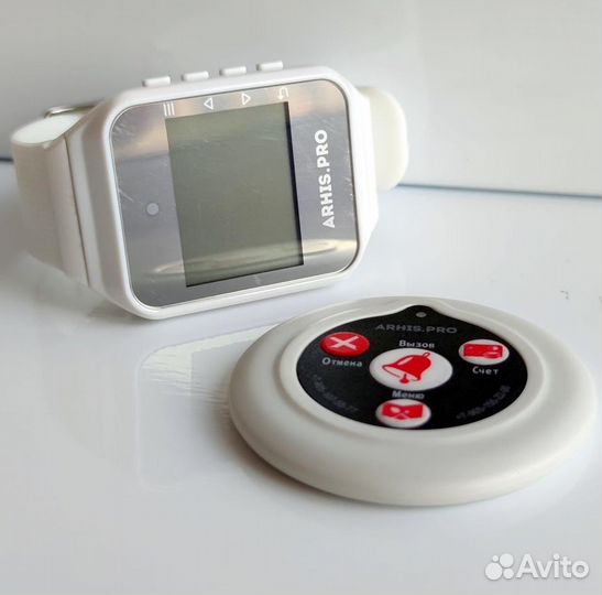 Беспроводная кнопка вызова официанта с часами