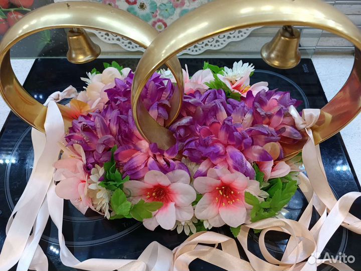 Свадебные кольца на машину, украшение для свадьбы