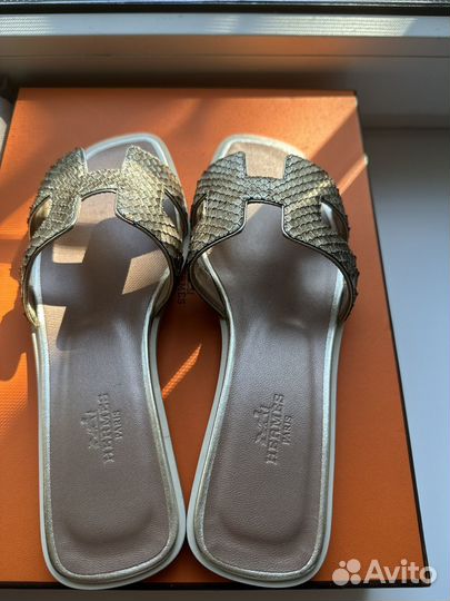 Шлепки hermes oran