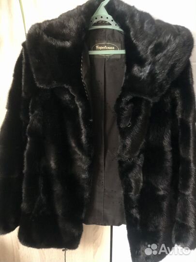 Шуба норковая 46 48 черная автоледи