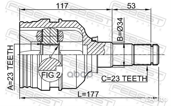 ШРУС внутренний 23X34X23 toyota corolla 00- 011