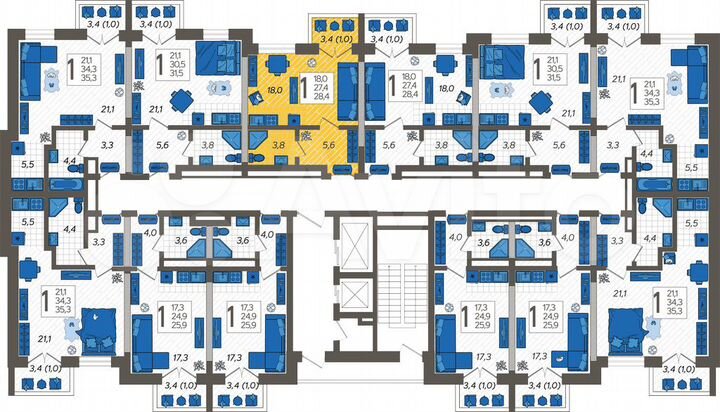Квартира-студия, 28,4 м², 12/12 эт.