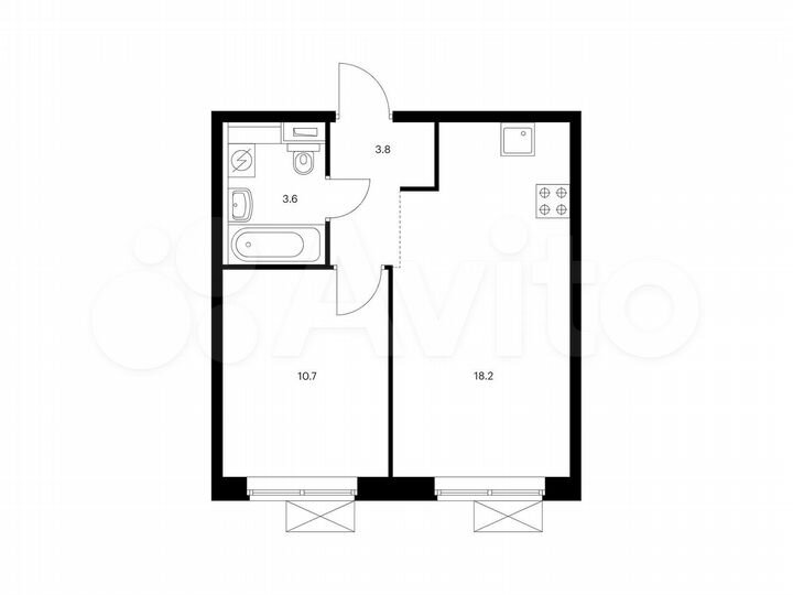 1-к. квартира, 36,3 м², 5/9 эт.