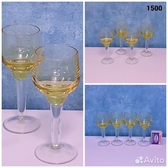 Цветное стекло рюмки лафитник наборы штоф СССР