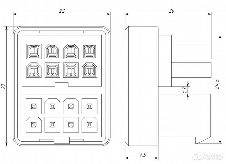 Переходник 180 8 pin CPU материнская плата