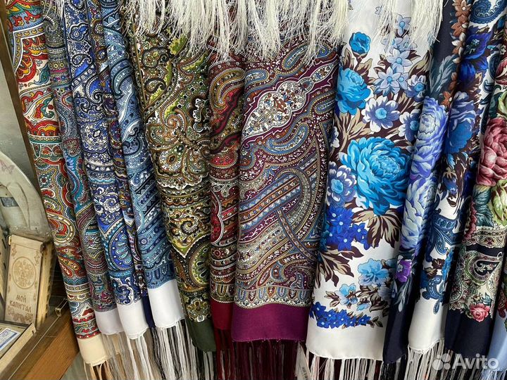 Платки Павлопосадские узоры Россия 120x120