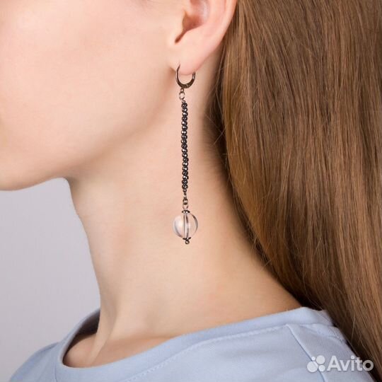Серьги Lanzerotti, Zebra, с горным хрусталем и гем