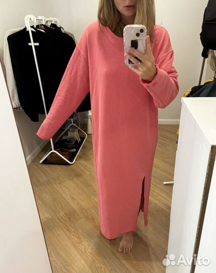 Платье пыльная роза оверсайз