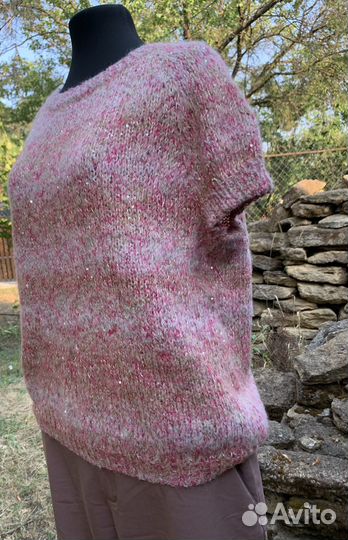 Джемпер вязаный розовый 