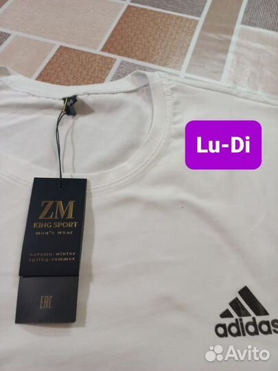 Футболка adidas мужская белая с браком 56 размера