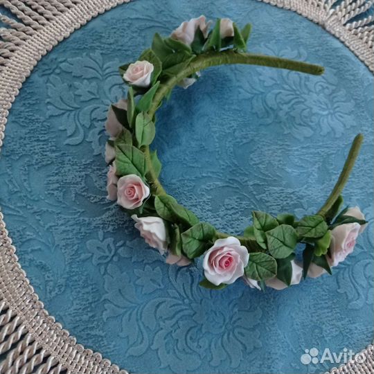 Венок для фотосессии. Розы ручная работа