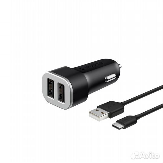 Автомобильное зарядное устройство Deppa 2 USB-A +
