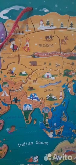 Деревянная карта мира пазл