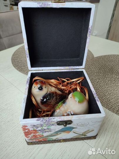 Коробка/сундук, птицы керамика