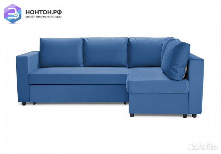 Диван угловой дельфин Мансберг лайт синий