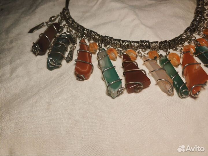 Колье с агатом