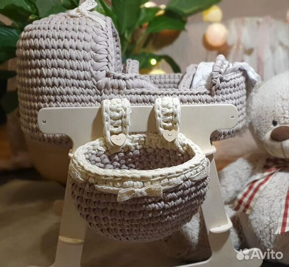 Люлька для куклы с качалкой