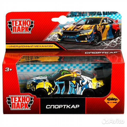Машина Технопарк металл Спорткар 11 см инерция 191