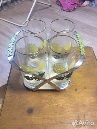 Набор стаканов с подносом СССР