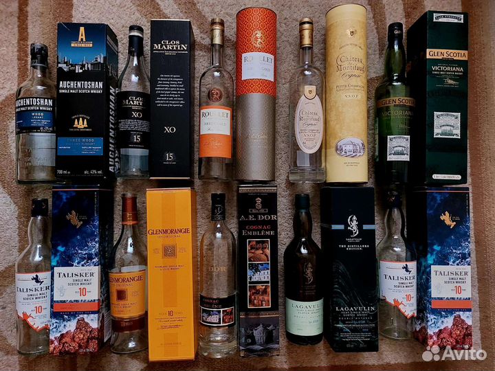 Тубусы, бутылки, коробки от элитного алкоголя