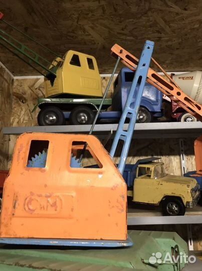 Экскаватор железный игрушка СССР сим