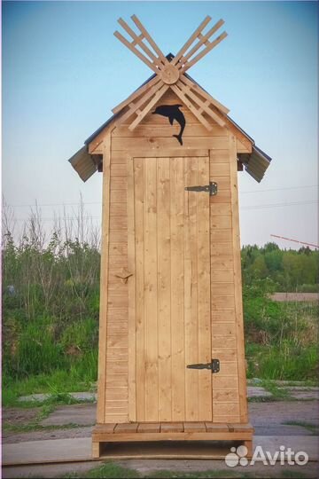 Дачный туалет деревянный BLU785