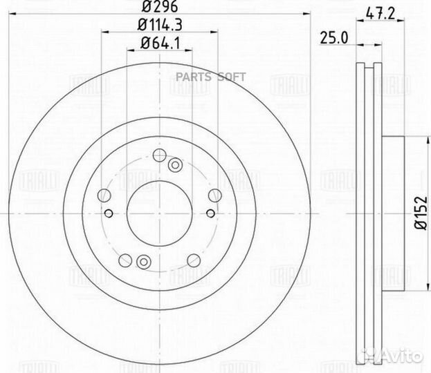 DF105118 Диск тормозной honda accord 2.0-2.2 08- п