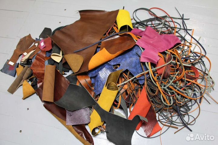 Обрезки натуральной кожи крс