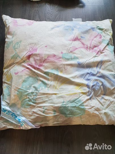 Подушка пух перо 60 на 60,синтепон,подушка рогалик