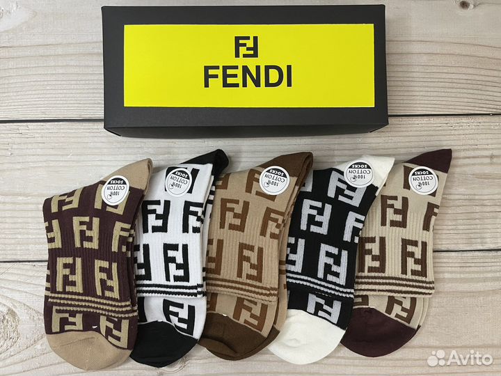 Носки женские Fendi 5 пар и коробка комплект