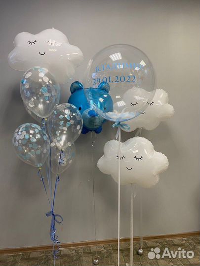Воздушные шары на выписку из роддома, гелиевые шар