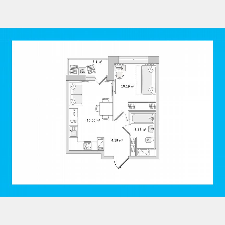 1-к. квартира, 32 м², 14/17 эт.