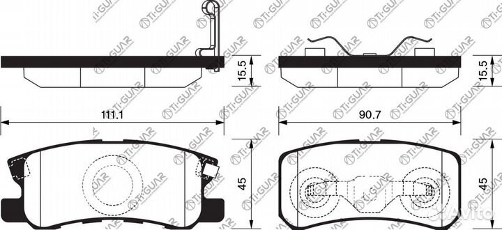 Тормозные колодки TG-6340C/PN3450 (керамика)* T