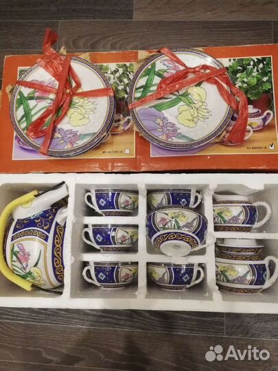 Сервиз чайный Япония на 6 персон рисунок Ирисы