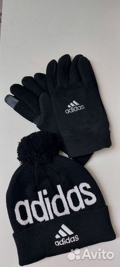 Мужская шапка двойная с помпоном Adidas
