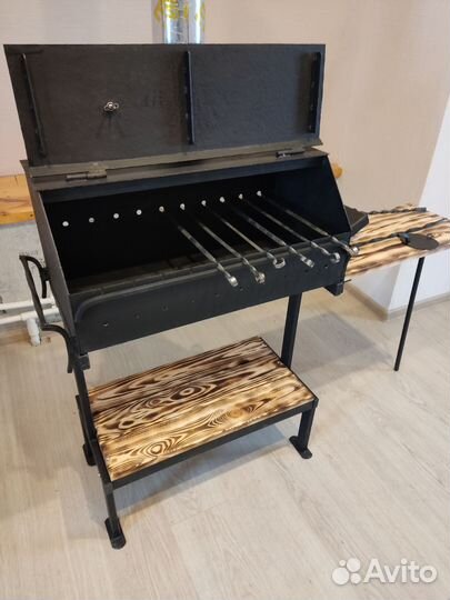 Супер Мангал с крышкой 3 мм барбекю коптильня