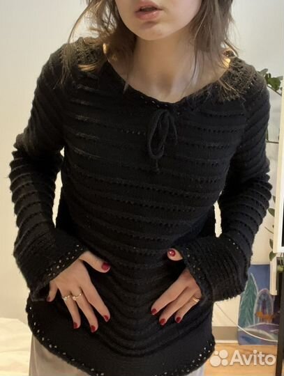 Черный вязаный винтаж
