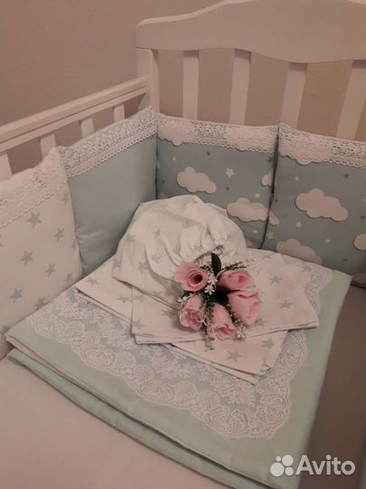 Новые Бортики в кроватку, набор на выписку