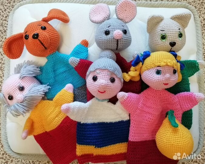 Перчаточный кукольный театр. Вязаные игрушки